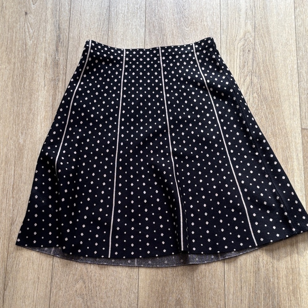 Milano Black and Tan Patterned A-Line Skirt